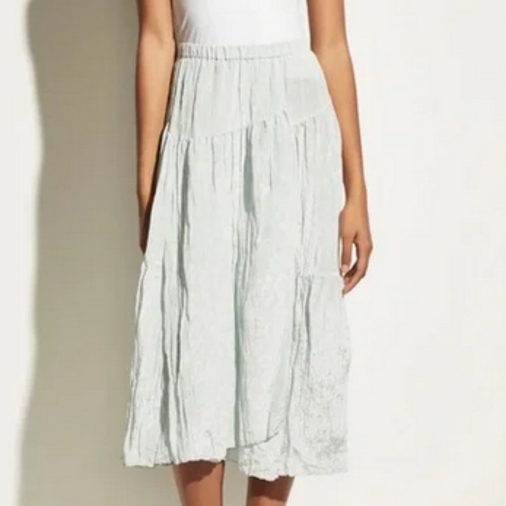 NWT New Vince Satiny Frosted Mint Tiered Skirt XS